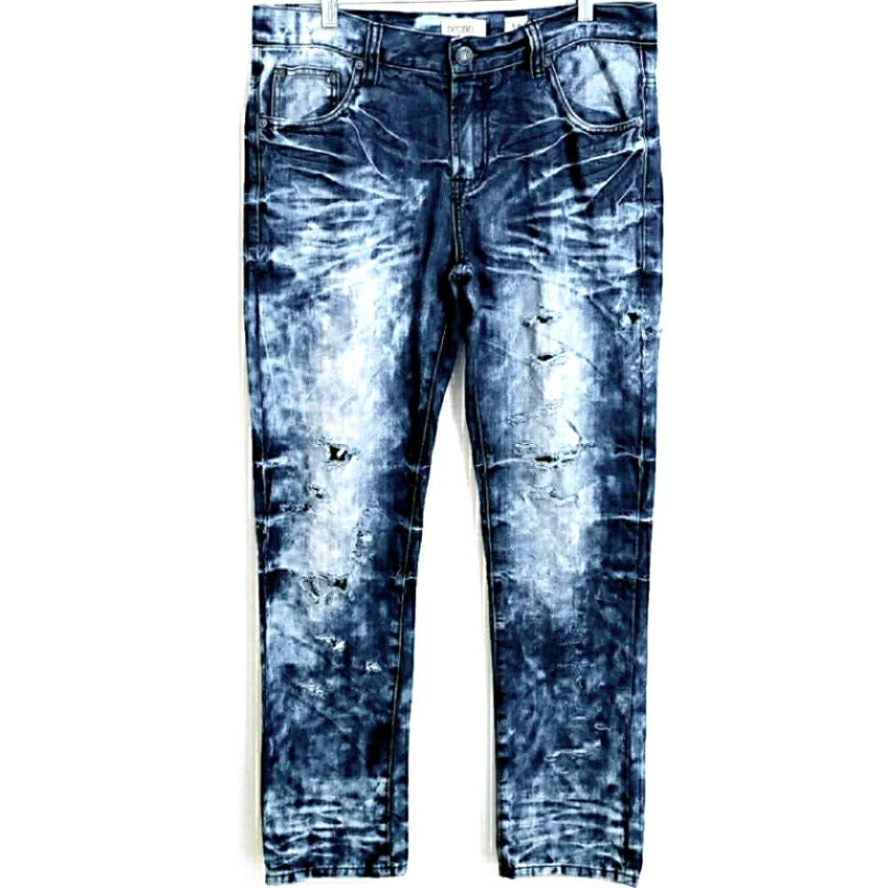 Decibel Distressed Straight Leg Jeans 34x34